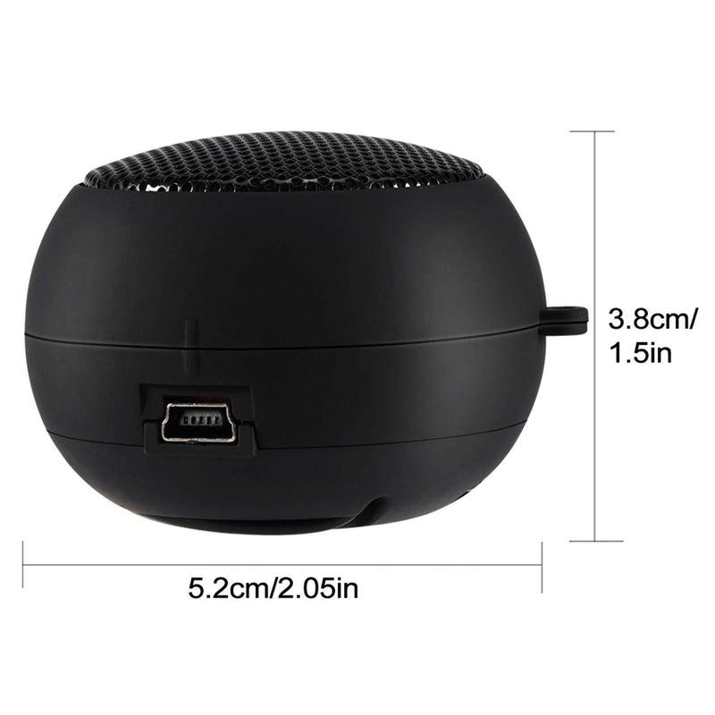 Mini Speaker, Portable Plug in Speaker with 3.5mm Aux Audio Input Built-in 180mah Battery for Laptop Computer MP3 Player Cellphone Black