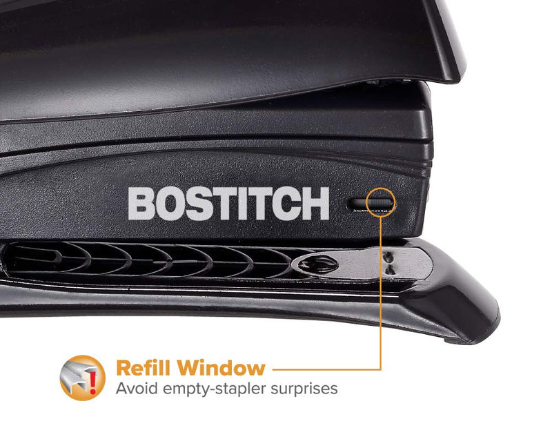 Bostitch/PaperPro Inspire 20 Sheet Stapler - One Finger, No Effort, Spring Powered Stapler - Black (1423) 20 Sheets