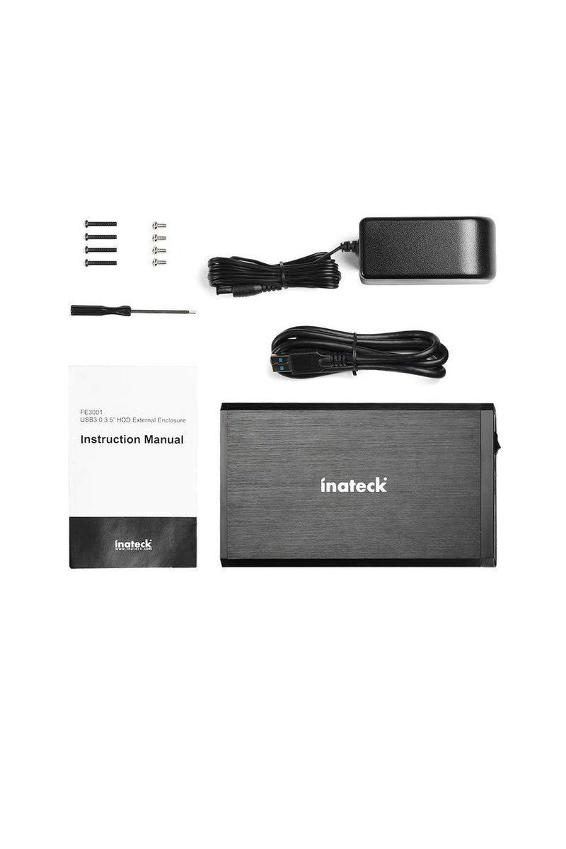 Inateck 3.5 Hard Drive Enclosure, Aluminum USB 3.0 Sata HDD Enclosure, FE3001