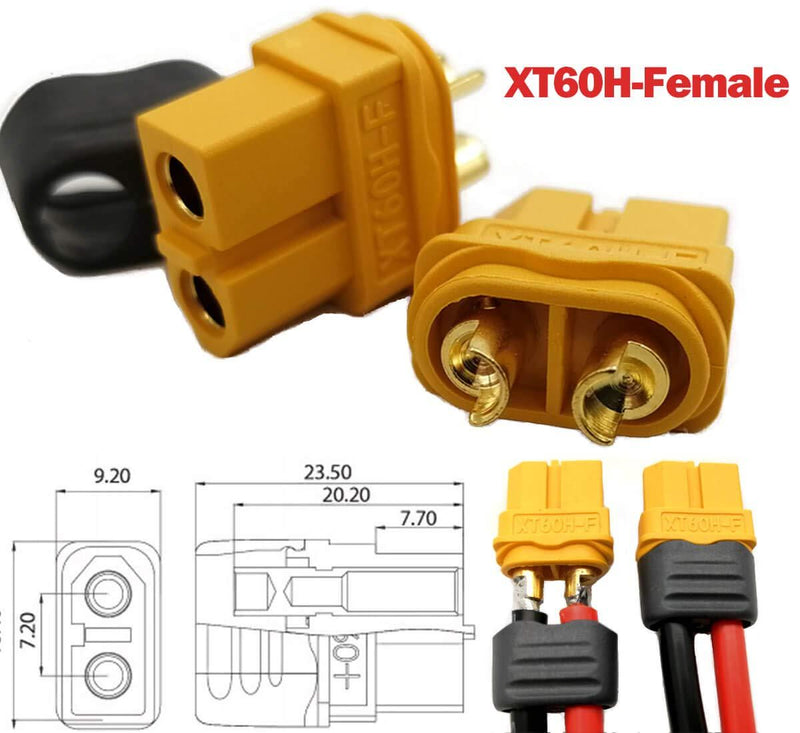 Upgrades XT60 Connectors 12awg 5.9inch Wire with Solder Point Cover (3 Female + 3 Male) 3D Printer Power Supply Extension