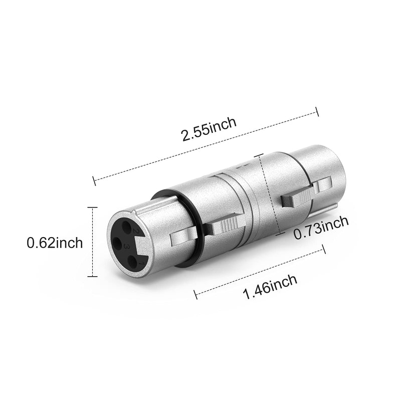 XLR Female to Female, CableCreation XLR 3 Pin Female to 3 Pin Female Microphone Line Adapter [1-Pack] F-F