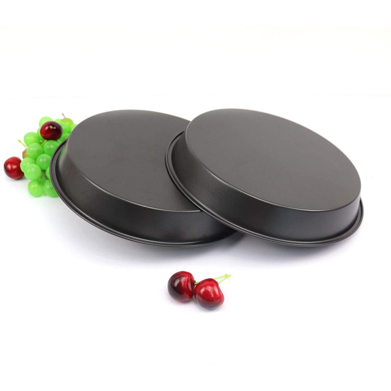 Kslong 2pcs Metal Pizza Plate For Oven Round Bake model Pizza Shop Diy Baking Tools Non-stick Cake Chassis Bakeware Pans(8inch) 8inch