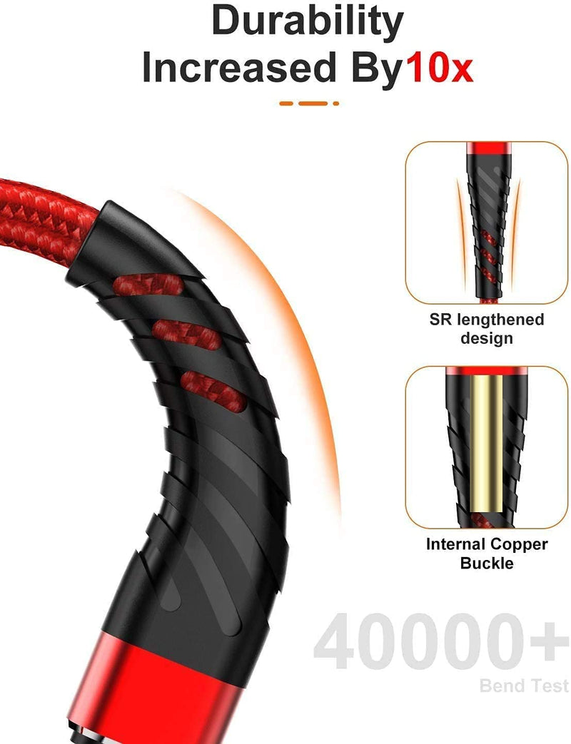 (2 Pack) iPhone Charger 10ft for [ MFi Certified],CyvenSmart 10 Foot Long Lightning Cable Fast Charging Cord 10 Feet for iPhone 12/12 Pro/11/11 Pro/11 Pro Max/XS/XS Max/XR/X/8/8 Plus/7/7 Plus/6 Plus red