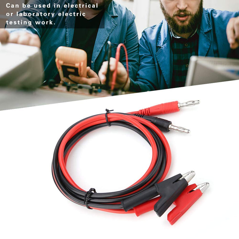 2pcs Alligator Clip Test Leads Two-Sided Silicone Banana Plugs, P1040 4mm Wire for Electrical Testing