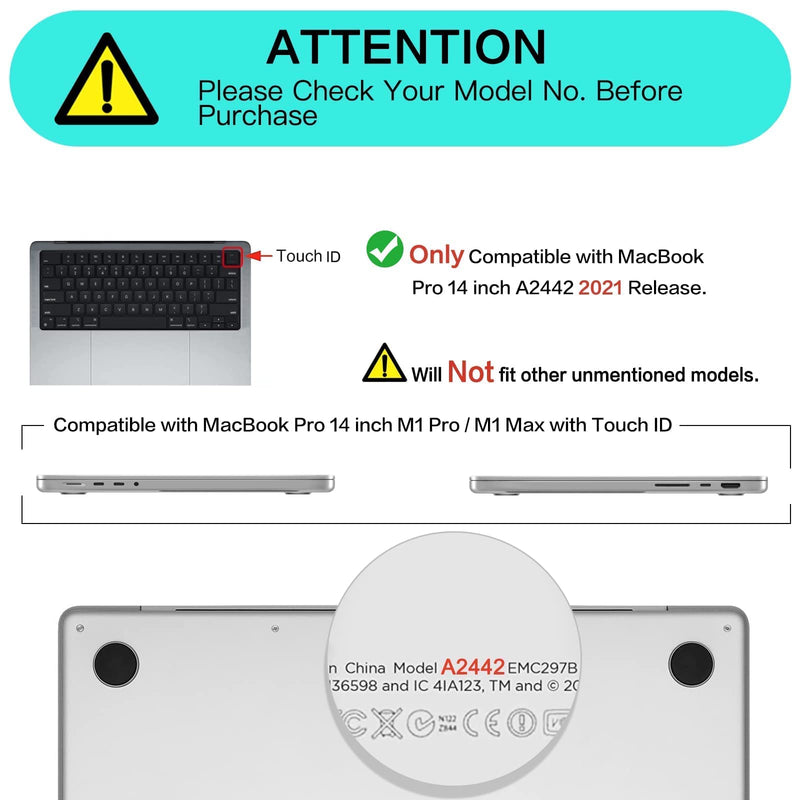 MOSISO Compatible with MacBook Pro 14 inch Case 2021 A2442 M1, 360 Protective Vertical Sleeve Bag with Small Case&Belt&Plastic Hard Shell&Keyboard Skin&Screen Protector&Storage Bag,Transparent&Gray