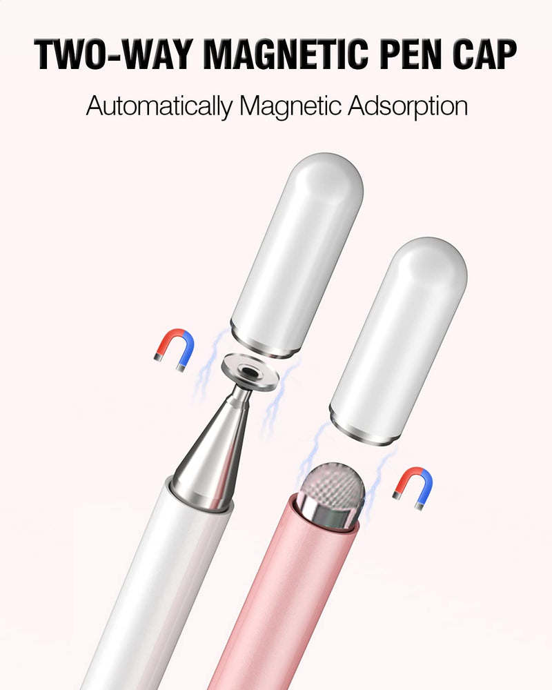 Stylus Pens for Touch Screens, 2 in 1 High Precision Universal Stylus Pen for iPad Compatible with Apple, iPhone, iPad, Android, Microsoft Tablets, Phones, 3 Pack-Blue, Pink, Purple Blue, Pink, Purple