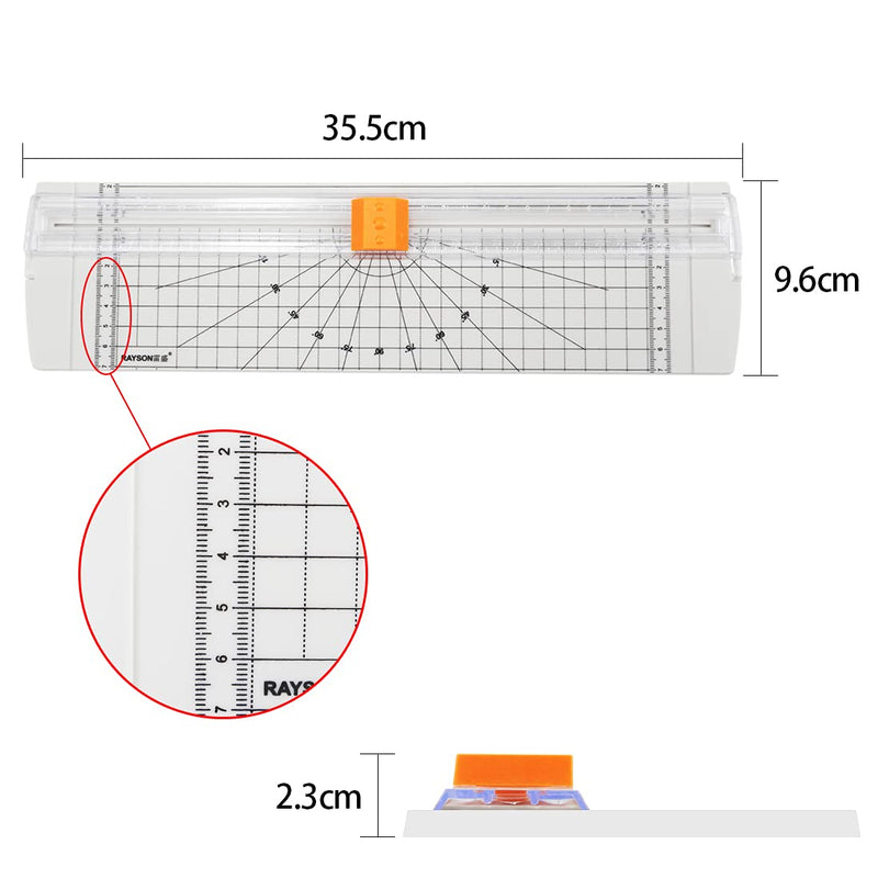 Rayson RC4000W-US Paper Cutter Trimmer, A4 Size (12 inch) Paper Cutter for Coupon, Craft Paper and Photos (White) White