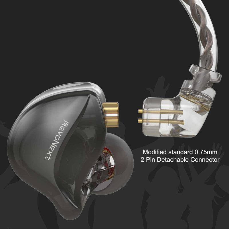 Earbuds Wired in-Ear Headphones HiFi Stereo Earbuds with Microphone RH-212 IEM Earphone with Detachable Cable for Musicians Drummers Singers Earbuds Black
