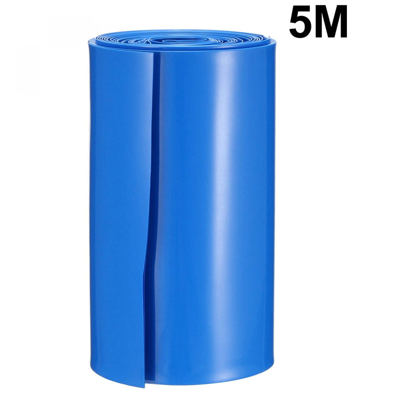 uxcell Battery Wrap PVC Heat Shrink Tubing 106mm Flat Width for 18650 5 Meter Length Blue