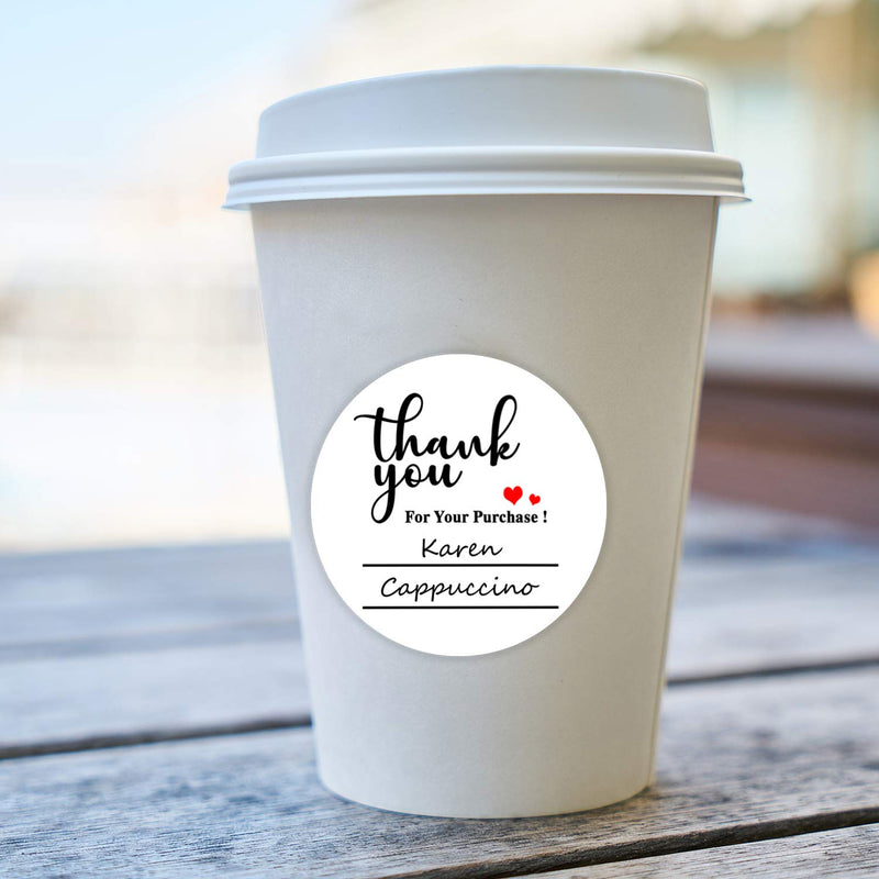 Thank You for Your Purchase Stickers,Thank You Labels with Lines,Writable Stickers for Business,Bakery,Cafe,Boutiques,2 Inch 500 Pcs Per Pack