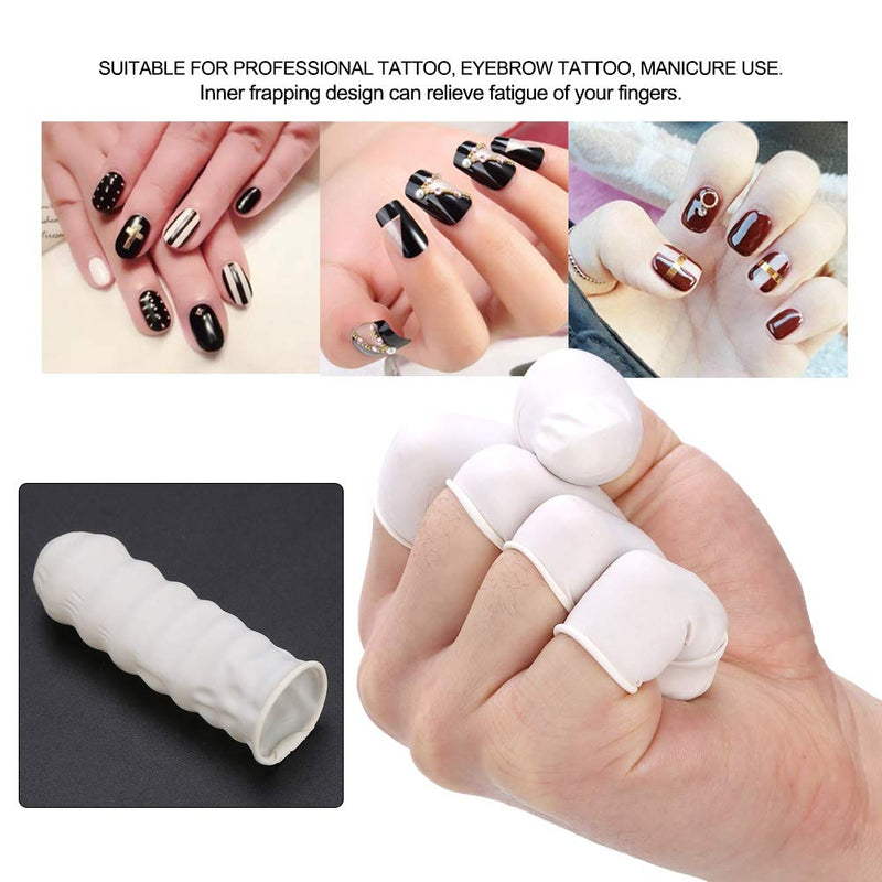 300pcs Disposable Latex Finger Cots Anti Static Finger Protective Cots for Tattoo Makeup Nail Art Foot Massage Lip Bleaching