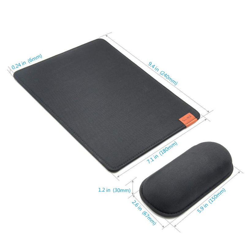 SenseAGE Enlarge Mouse Pad & Mouse Wrist Rest Set, Ergonomic Mouse Mat with Non-Slip Base and Keyboard Wrist Rest for Home & Office, Comfortable, Lightweight for Typing and Pain Relief, Black