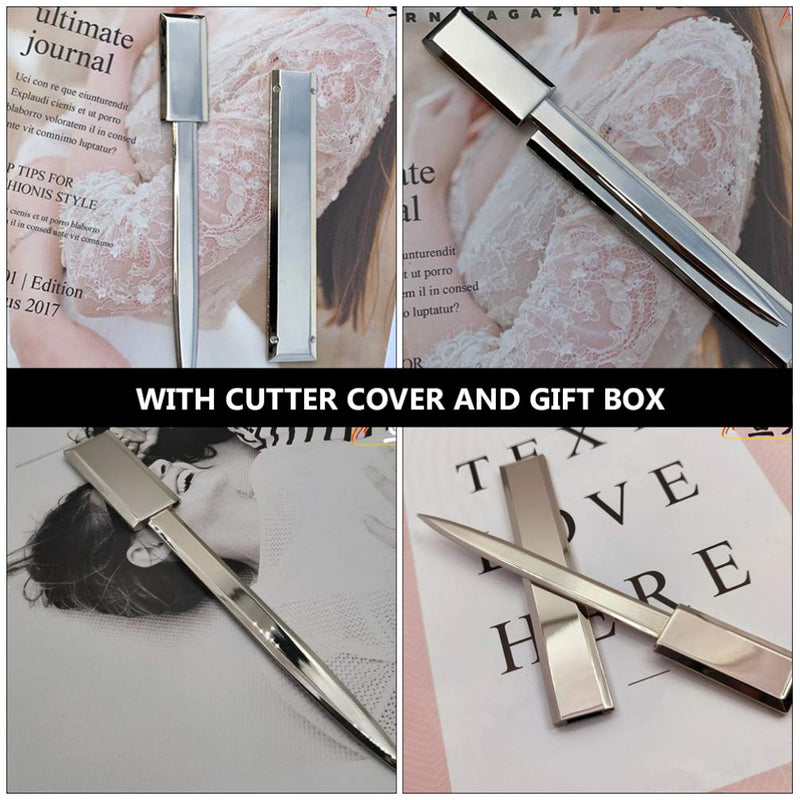 NUOBESTY Letter Opener Stainless Steel Hand Envelope Slitter Envelope Opener Paper Knife with Gift Box for Home Office