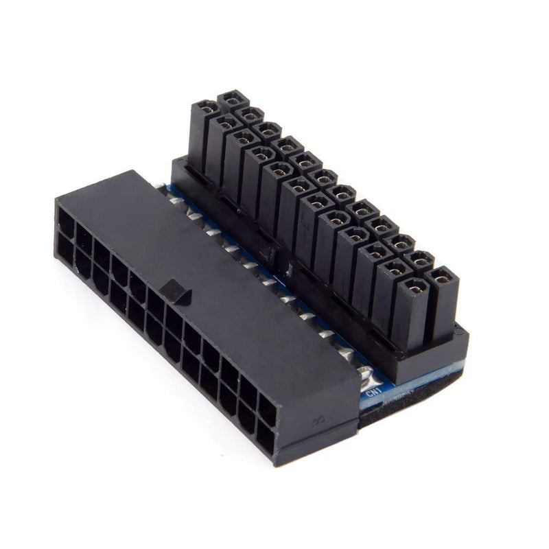 Cablecc ATX 24Pin Female to 24pin Male 90 Degree Power Adapter Mainboard Motherboard for Desktops PC Supply