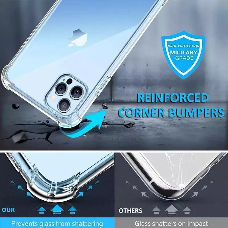 Crystal Clear & Slim Fit Case for iPhone 14 Pro, Crystal Clear/Transparent Shock Absorbing/Proof Bumper Phone Case & Anti-Scratch (Non Yellowing) Protective Shockproof Case for iPhone 14 Pro 6.1 Inch