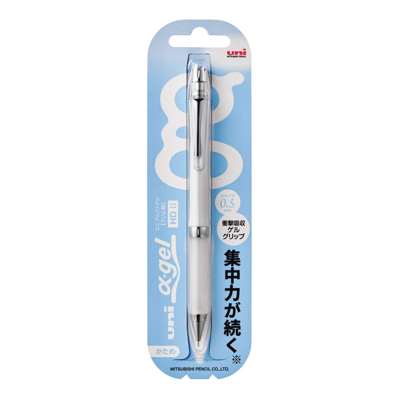 uni Alpha-Gel Slim 0.5mm Mechanical Pencil with Firm Grip, White (M5809GG1P.1)