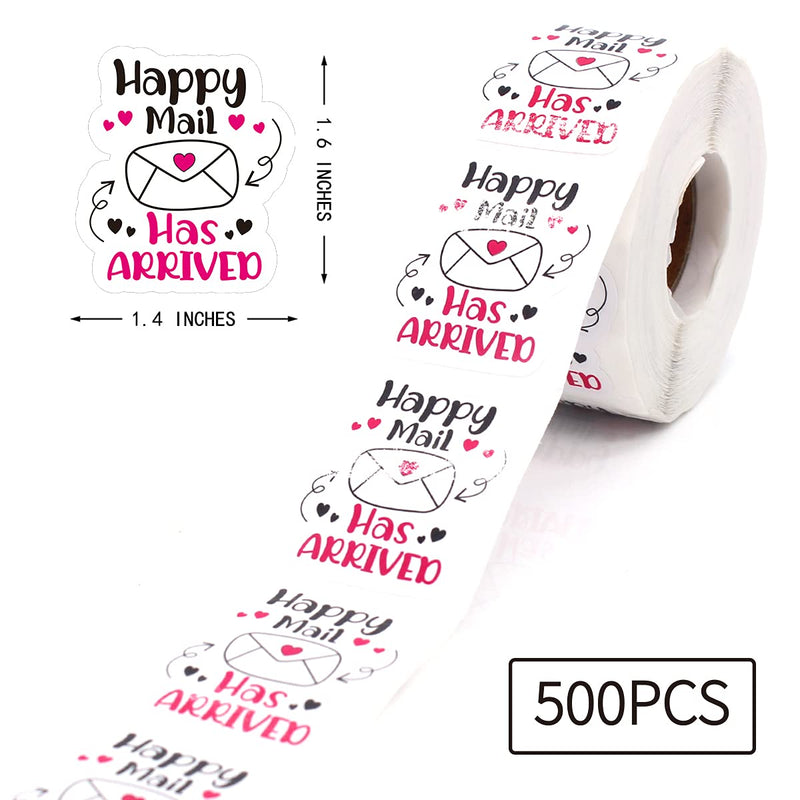 Littlefa 1.5” Happy Mail Has Arrived with Cute Envelope Design Stickers,Mail Stickers,Small Business Stickers, Envelopes Stickers, Gift Bags Packaging 500 PCS