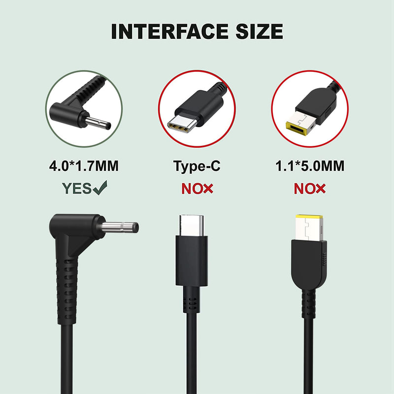65W 45W Compatible with Lenovo Laptop Charger,for IdeaPad Laptop 310 320 330 330s 510 520 710s ideapad 510s 13" and 14",Flex 4 1480 Flex 4 1580,Yoga 710 Laptop Charger GX20L29355