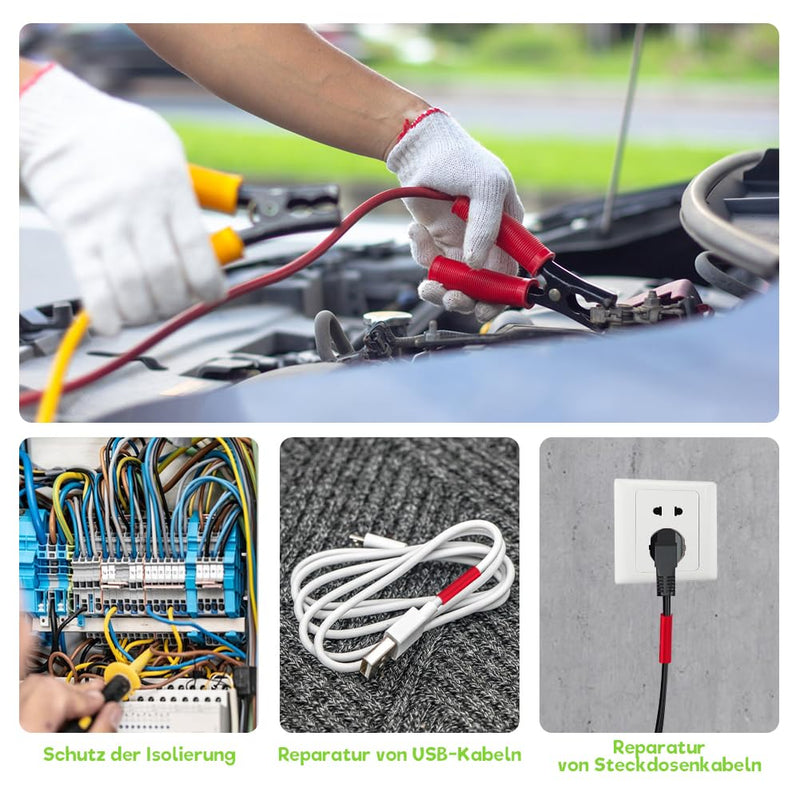 2 pieces 3:1 heat shrink tube, Ø15.4 mm & 2 m length, heat shrink tubes with adhesive, waterproof and insulating, heat shrink tube sold by the meter for cable insulation, marking, cable bundling, repairs (black + red) Ø15.4 mm & 2 m