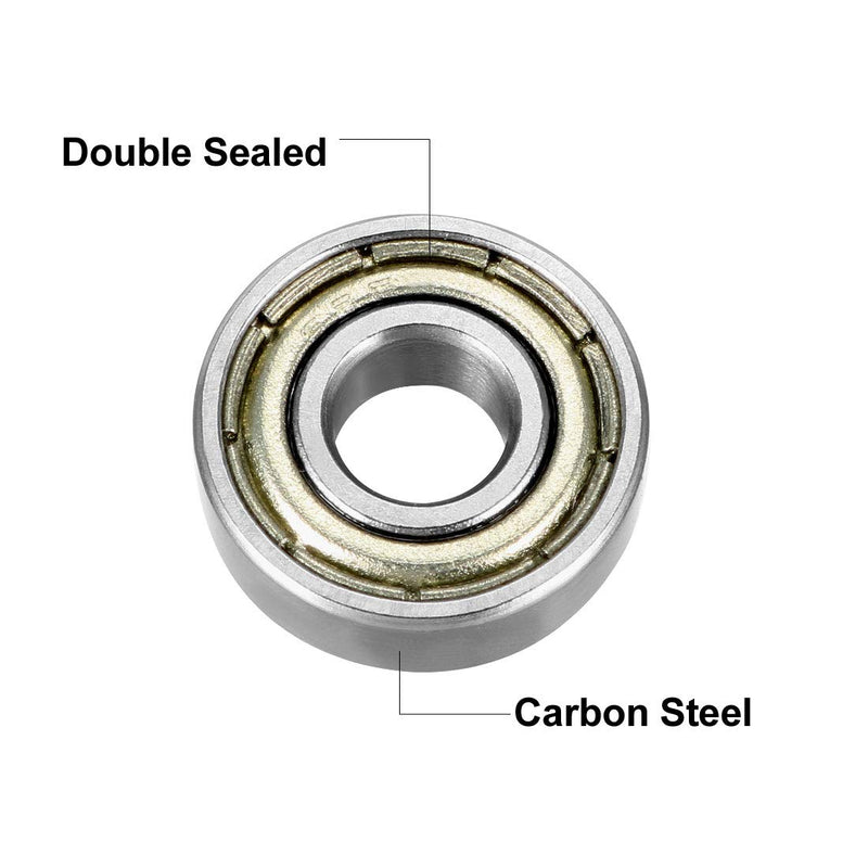 uxcell 695ZZ Deep Groove Ball Bearing Double Shield 695-2Z 1080095, 5mm x 13mm x 4mm Carbon Steel Bearings (Pack of 4) 5mmx13mmx4mm