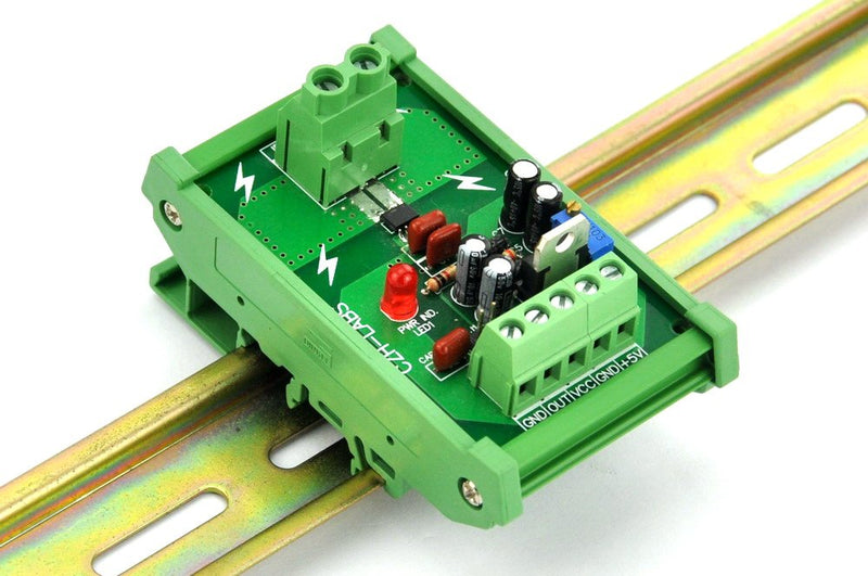 Electronics-Salon DIN Rail Mount AC/DC Current Sensor Module, Based on ACS712 (+/-20Amp) +/-20Amp