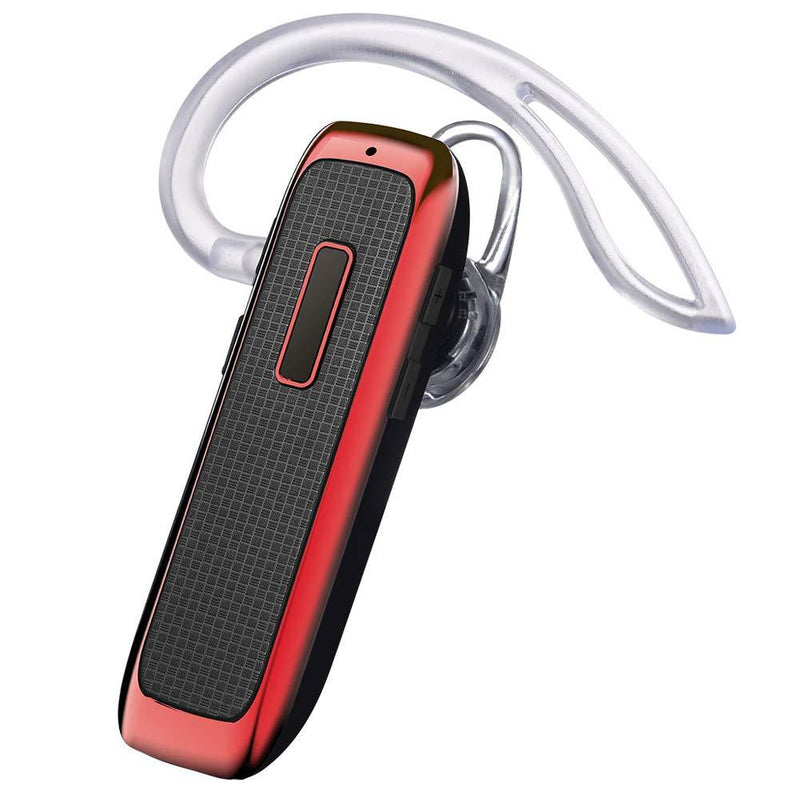 Bluetooth Headset, Marnana Wireless Bluetooth Earpiece with 18 Hours Playtime and Noise Cancelling Mic, Ultralight Earphone Hands-Free for iPhone iPad Tablet Samsung Android Cell Phone Call - Red