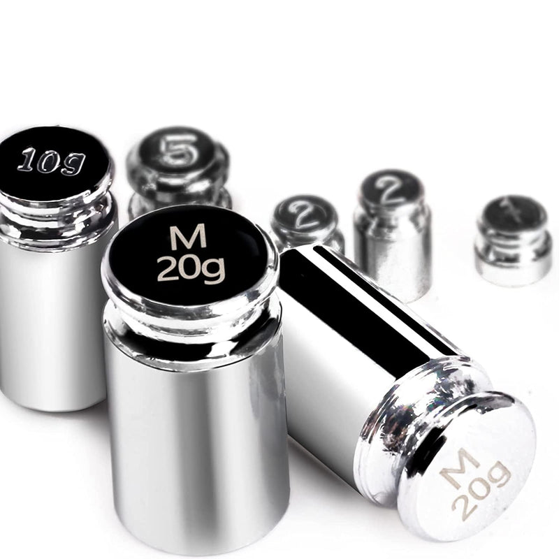 GRAM PRES Calibration Weight Set, 1g 2g 5g 10g 20g with Tweezers for Digital Jewelry Scales Laboratory Education Science Weights
