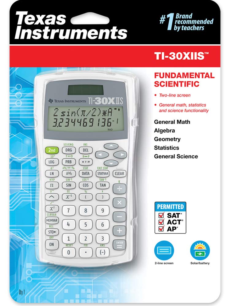 Texas Instruments TI-30XIIS Scientific Calculator, White