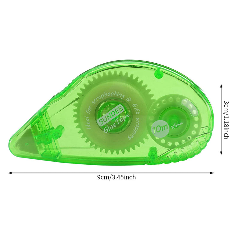 Glue Runner Permanent, Double Sided Adhesive Scrapbook Runner Tape Roller, 0.3-inch by 360-Inch, Permanent Adhesive Dots Roller Applicator, 4 Pack - Green