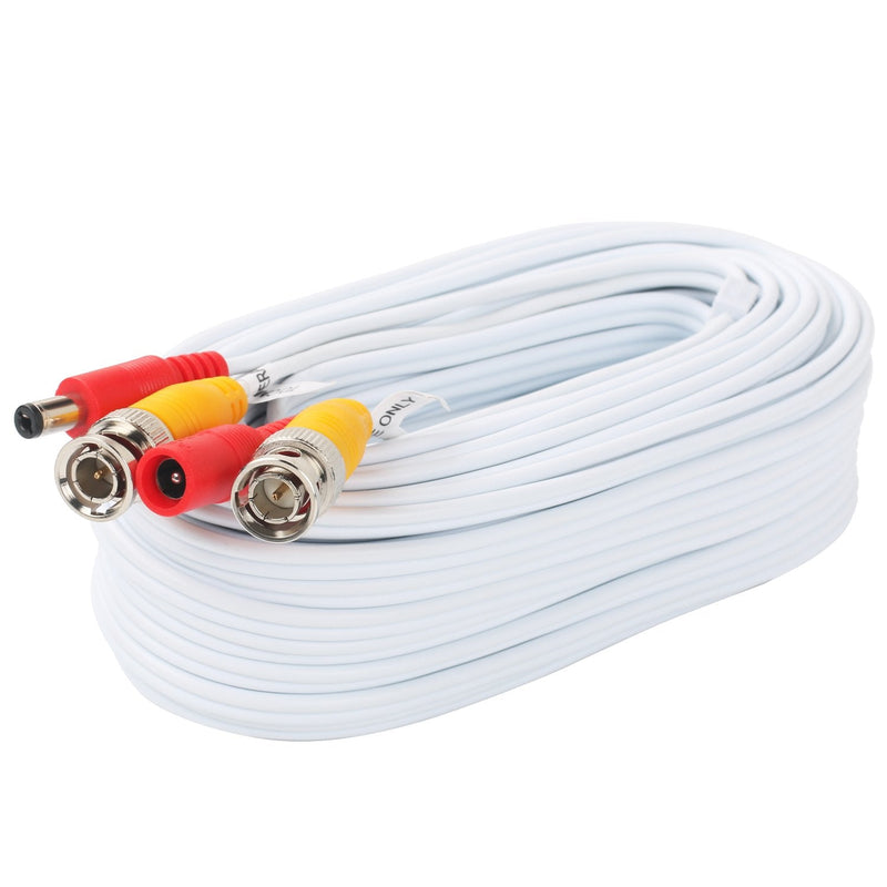 BNC Video Power Cable 50 Feet Pre-Made All-in-One Video Security Camera Cable Wire with Two Connectors for CCTV DVR Surveillance System 50 FT 1 Pack
