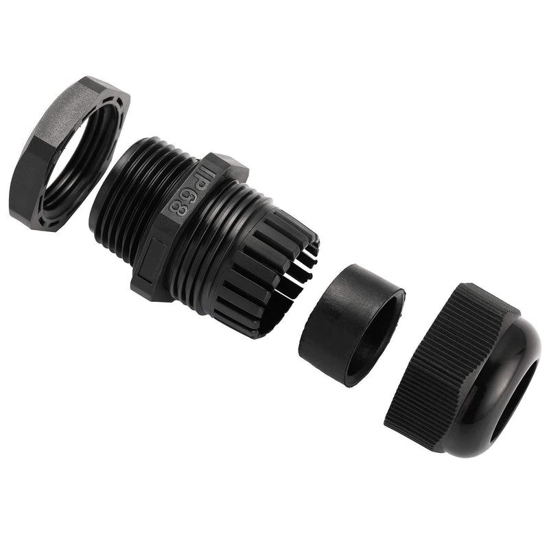 PENGLIN NPT1" Nylon Cable Glands, IP68 Waterproof Strain Relief Cord Connector, Black (1 Inch (8-Pack)) 1 Inch (8-Pack)