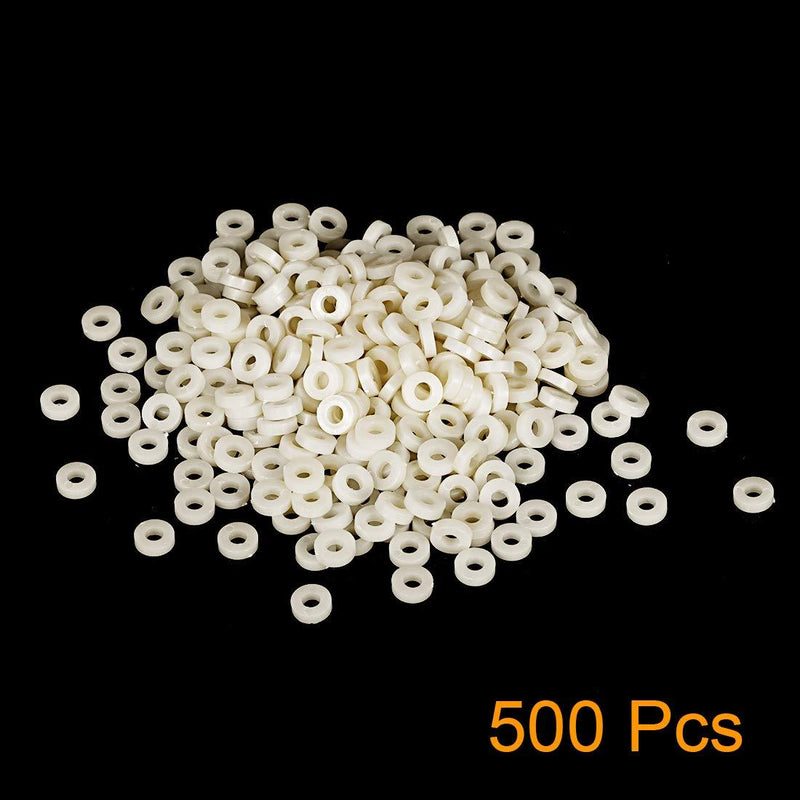 uxcell 500pcs ABS Round Spacers Washers OD 7mm, ID 3mm, Height 2mm for M3 Screws