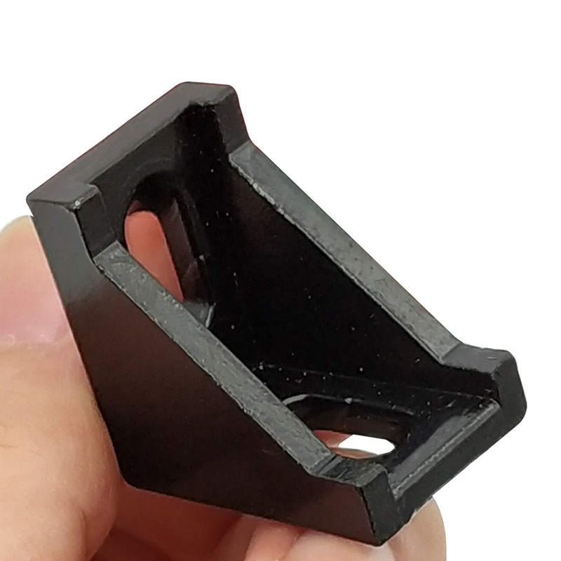 20Sets Black 2020 Series Aluminum Profile Connector Set, 20pcs Corner Bracket, 40pcs T Nuts and Hex Screw Bolt for Slot 6mm 20S Aluminum Rail Accessories 20Set Black with Screw Nut