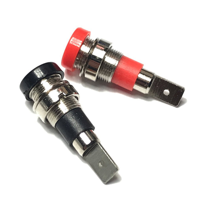 CESS Black and Red Banana Female Jack Socket - 4mm Banana Female Connector Panel/Chassis Mount Soldering Type (10 Pack)
