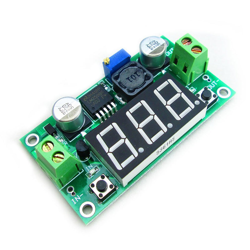 HiLetgo 2pcs LM2596 Adjustable DC-DC Step Down Buck Power Convert Module 4.0-40V Input to 1.25-37V Output with LED Voltmeter Display