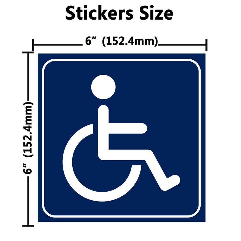 Disabled Wheelchair Symbol Labels | Handicap Signs Stickers 6 Inch Convenient Decals for Handicapped Parking 5 pcs