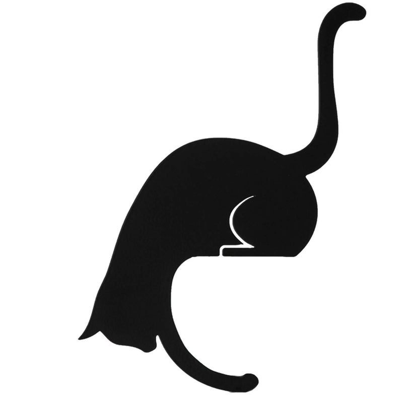 Black Metal Cat Hanger - Decorative Cat Figurine - Gift for Cat Lovers - Balance Hanger - Gravity Hook Black