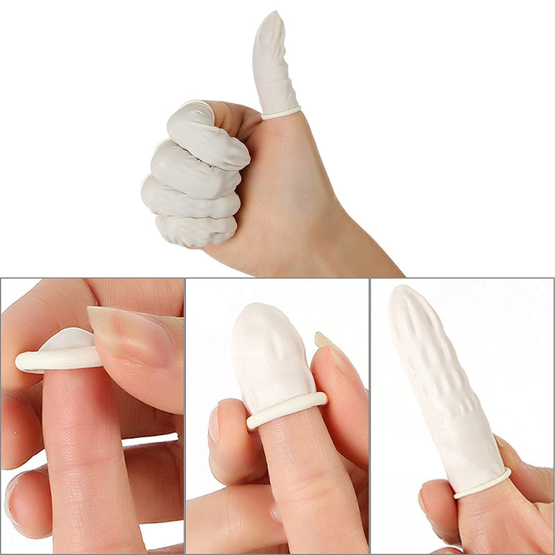 400 Count Latex Finger Cots Medium Fingertip Gloves Disposable Finger Rubber Tips Protector Anti-Static