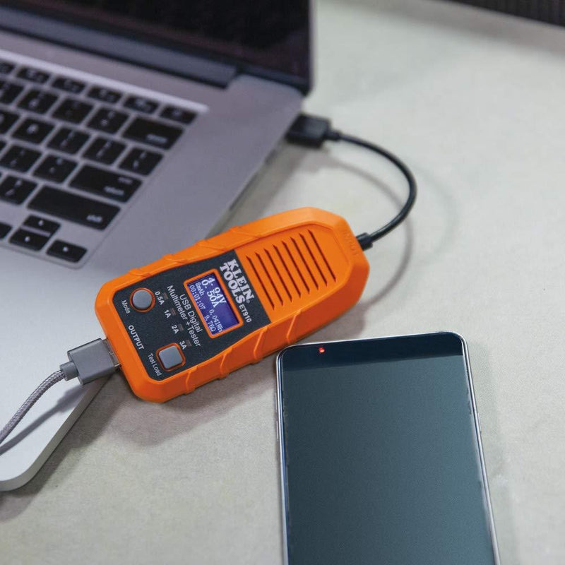 Klein Tools ET910 USB Power Meter and Tester, USB-A Digital Meter for Voltage, Current, Capacity, Energy, Resistance, Max Current USB-A Tester and Meter