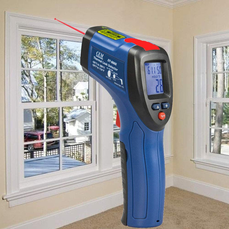 CEM DT-8666 Thermal Leak Detector with Audible Alarm -50℃ to 380℃/-58℉ to 716℉ Thermal Scanner for House