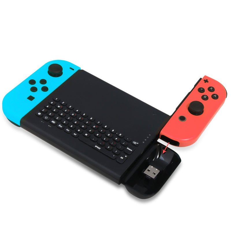 Wireless Keyboard Compatible for Nintendo Switch, Wireless Gamepad Chatpad Message Keyboard for Switch, 2.4G USB Rechargable Handheld Remote Control Keyboard for Switch with a 2.4G Receiver