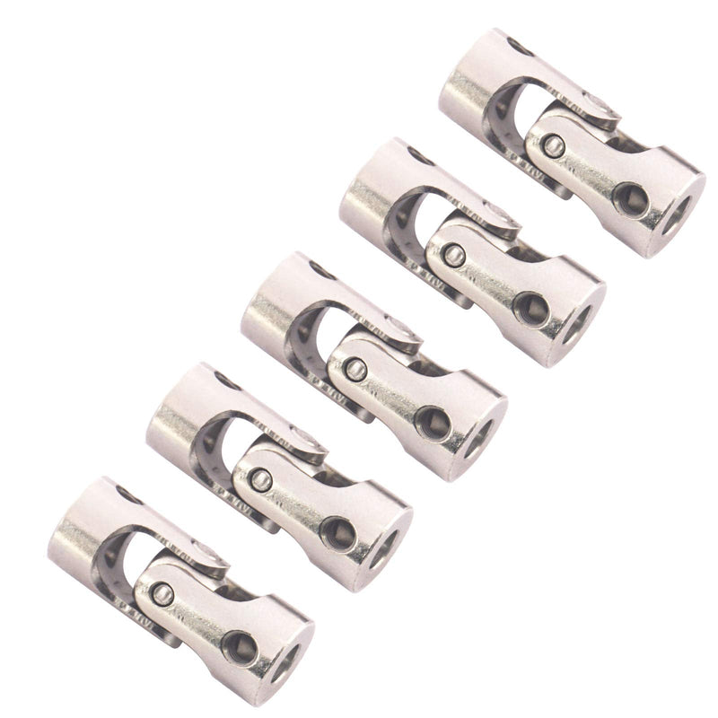 5Pack Vgoohobby Universal Rotatable Steering Shaft U Joint Coupling Motor Connector Coupler for RC Car Robot Crawler Boat (3.17mm to 4mm) 3.17mm to 4mm