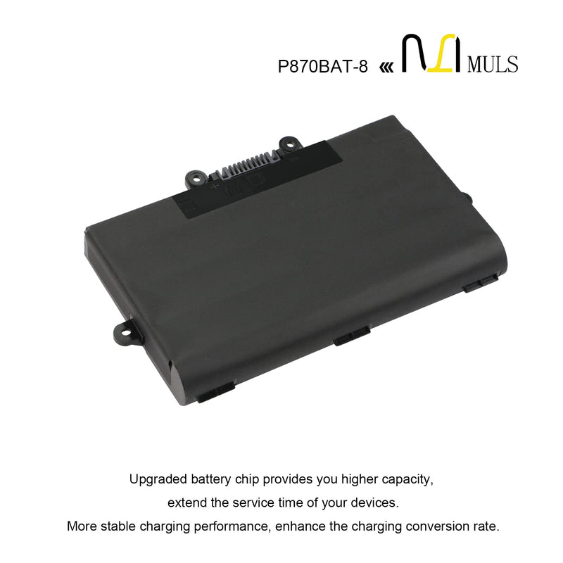 MULS 89Wh P870BAT-8 Laptop Battery for Clevo P870TM-G P870DM3-G P775DM3 Schenker Technologies XMG U727 U726 Sager NP9870-S NP9870 Hasee GX9-SP7S1 GX9 Plus Eurocom XMG U727 Sky X9E3 Sky X7E2 15.12V