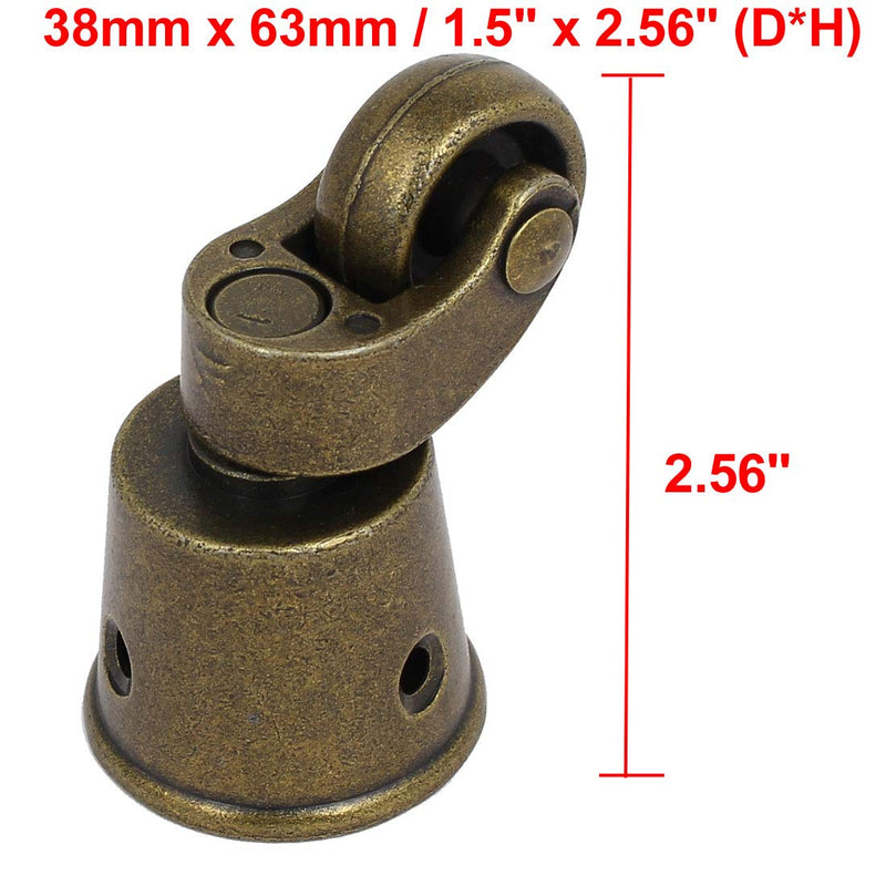 uxcell 1-Inch Wheel Dia Swivel Round Cup Caster Bronze Tone for Chair Table