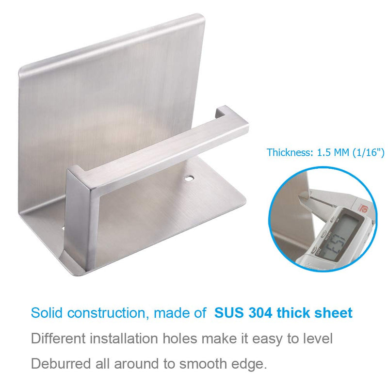Toilet Paper Holder with Phone Shelf Brushed Nickel, APLusee Bathroom Accessories SUS 304 Stainless Steel Tissue Roll Dispenser Storage Wall Mounted