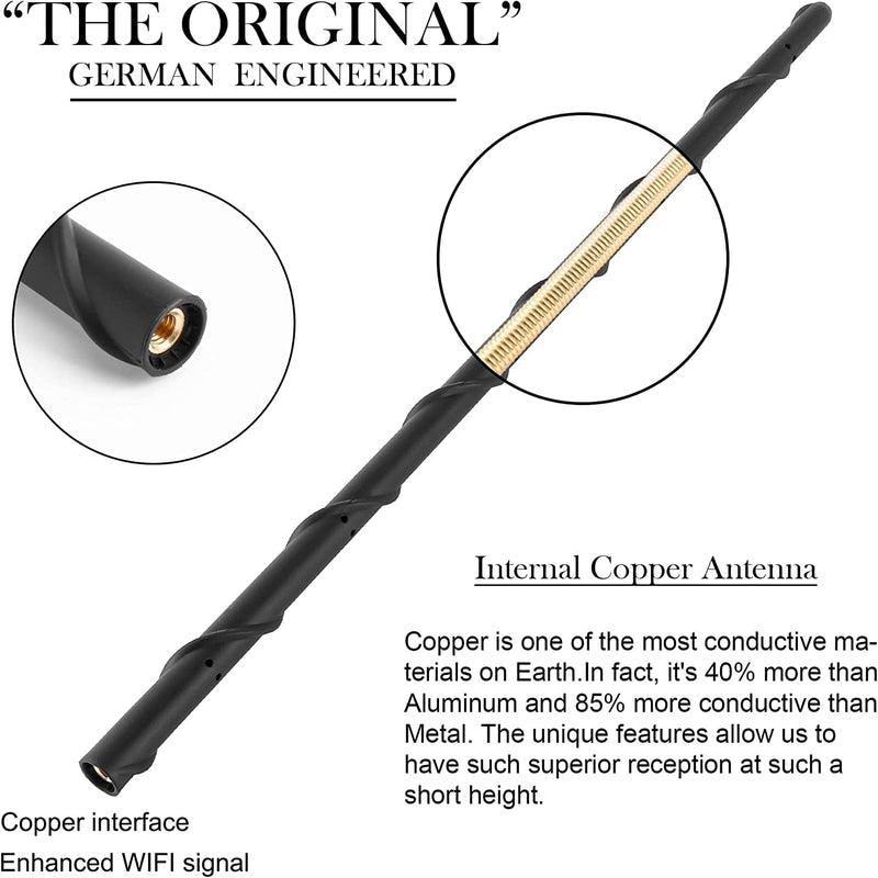 BASIKER Antenna for Jeep Wrangler Gladiator JK JT Rubicon Sahara Unlimited Sport 2007-2022, Jeep Wrangler Antenna Replacement, 13 Inch Car Radio Antenna Jeep Accessories for Optimized AM FM Reception 13 inch(Stubby)
