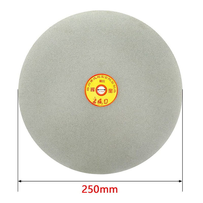 uxcell 250mm 10-inch Grit 240 Diamond Coated Flat Lap Disk Wheel Grinding Sanding Disc 240 Grit