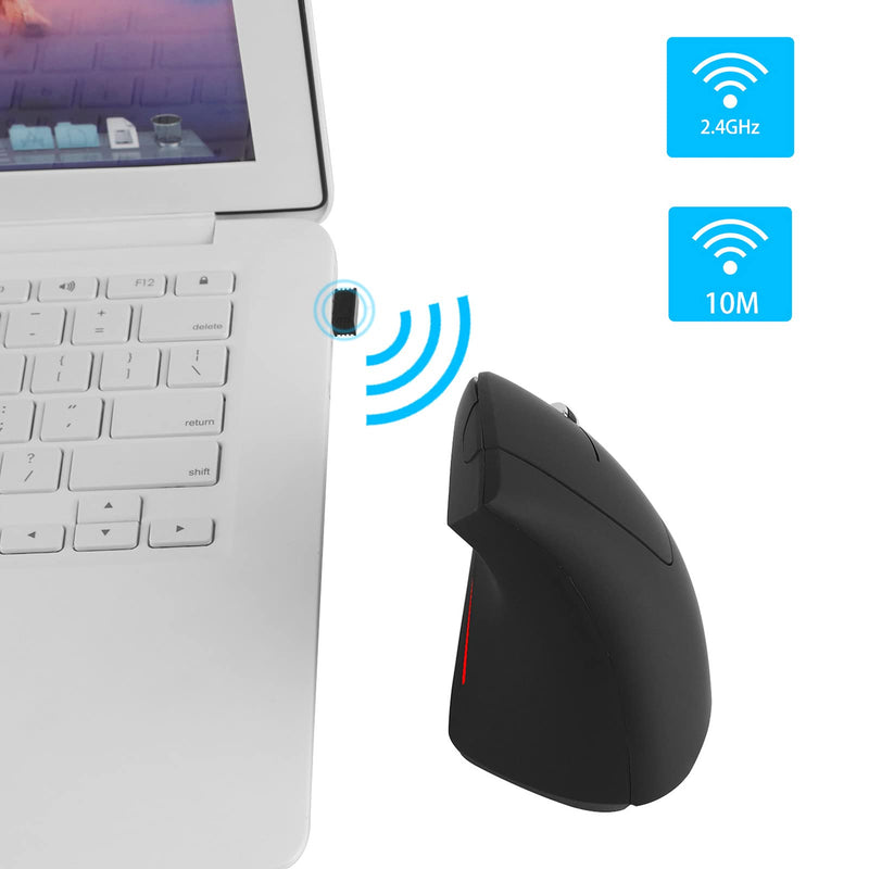 Ergonomic Vertical Wireless Mouse, Rechargeable 2.4GHz Optical Mice 800/1200/1600 DPI 6 Buttons for Laptop, PC, Computer, Desktop, Notebook