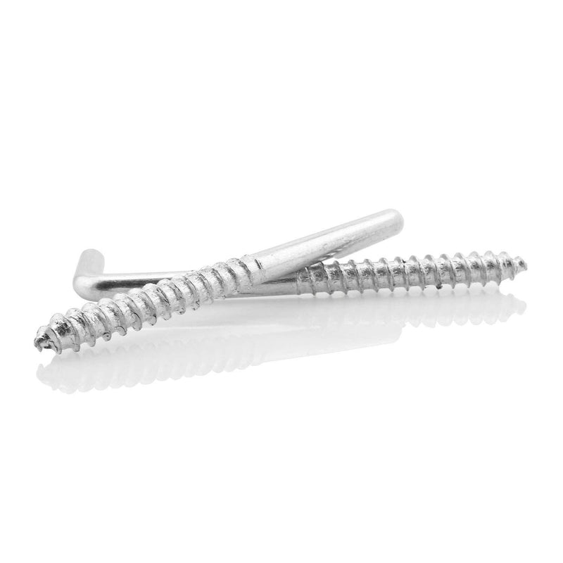 DTTRA 10PCS 70X22mm Silver Carbon Steel Metal Right Angle Hook 7-Shaped Screw Hook Self-Tapping Screw Hook L-Shaped Hook