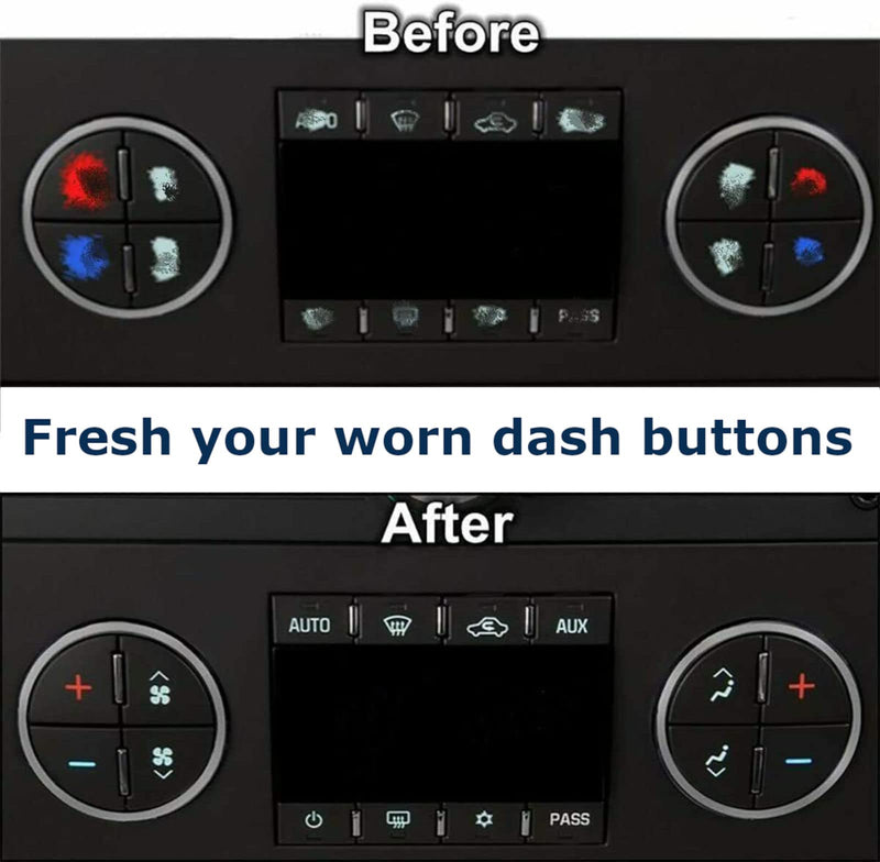 Ombialo AC Dash Button Repair Kit, Stickers Decals Compatible with GM Vehicles, GMC Chevrolet Tahoe Yukon Acadia Sierra 2006-2014, 2Pcs 2 AC19